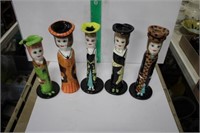 5 LADY CANDLE HOLDERS