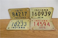 4 NOS  Indiana Motorcycle License Plates