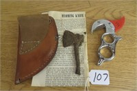 Wyoming Gut Knife, Holster,Papers,Mini Axe