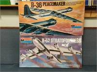 2 NIB vintage model airplane kits, B-36 + B-52