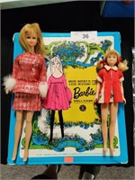 1968 Barbie Doll case + 68 Barbie + 63 Skipper