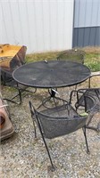 48" Metal Patio Table, 4 Chairs