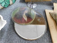 12" Plateau mirror - print, glass and cardboard