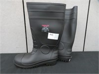 TINGLY STEEL TOED RUBBER BOOTS - SIZE 11 BLACK
