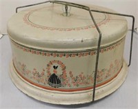 Antique Victorian Bonnet cake pan, glass knob