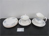 4 SAUCERS & TEA CUPS - CREAMER