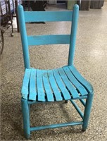 16"x14”x29”. Blue Ladder Back Chair Decorative