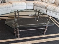 Glass Coffee Table with Area Rug