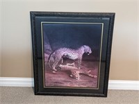 Agasse: Leopards Playing Framed Print