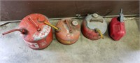 Lot of 4 Gas Cans