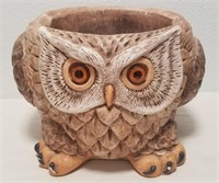 Heavy Plaster Owl Flower Pot Approx 9.5" Tall