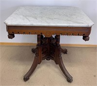 STUNNING VICTORIAN CENTRE TABLE W MARBLE TOP