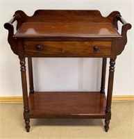 CLEAN SOLID MAHOGANY ONE DRAWER END TABLE