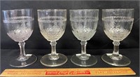 FOUR ANTIQUE NOVA SCOTIAN GLASS TUMBLERS - TANDEM