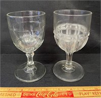 TWO PRETTY ANTIQUE NOVA SCOTIA GLASS TUMBLERS
