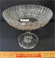 LOVELY ANTIQUE NOVA SCOTIAN GLAS FOOTED COMPOTE