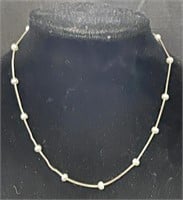 GREAT STERLING SILVER AND PEARL NECKLACE