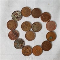 OLD CANADA PENNIES COINS 1 cent