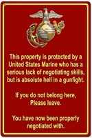 Property Protected by Marine Metal Sign
