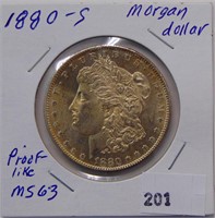 1880-S Morgan Dollar, Proof Like MS 63