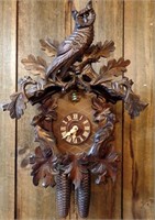 A Schneider Black Forest Germany Owl Cuckoo Clock