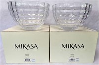 2 Mikasa Mauritius Crystal Bowls 9.25"