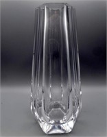 Moser Paneled Bohemian Crystal Vase 10"