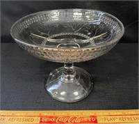 NICE ANTIQUE NOVA SCOTIAN GLASS COMPOTE - SEE NOTE