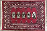 PRETTY HAND KNOTTED BOKHARA ACCENT RUG - SMALL