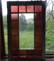 Antique Amethyst Stained Glass Transom Window