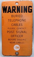 WWII Army Signal Corps Warning Buried Cable Sign