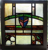 Antique Leaded Slag Stained Glass Window