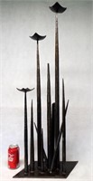 3' Brutalist Iron Floor Candle Stand