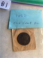 1852 ONE CENT PENNY