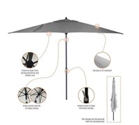 10 ft. x 6 ft. Aluminum Market Patio Umbrella