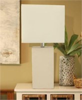Modern White Leather Table Lamp