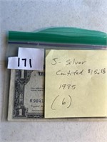6- 1935-SILVER CERTICATE ONE DOLLAR BILL