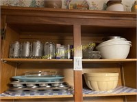 2 Shelf Contents - Glasses, Baking Dishes, Misc.