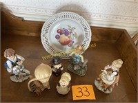 Fuit Plate and Figurines
