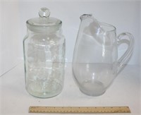 Glass Pitcher & Jar