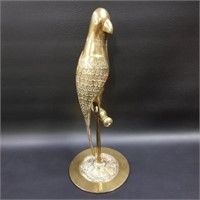 15" Tall Brass Parot Heavy