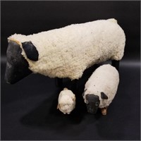 Wood Carved Lamb & Sheep