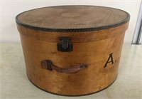 Large Wooden Hat Box, 19 1/2"Dia, 11'H