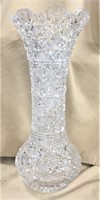 Large Cut Glass Vase, 16 1/4"H, Nice Condition