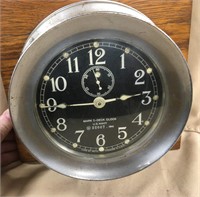 Seth Thomas U.S. Navy Black Dial Ships Clock 1941