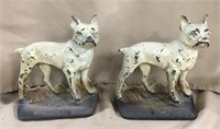 Pair Cast Iron & Painted Bulldog Bookends 5"L