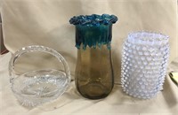(3) Pieces Victorian Glass