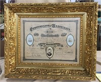 Nice Fancy Gilt Frame w/ Marriage Certificate