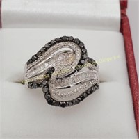 Sterling silver diamond ring 1.00cts, Bague à