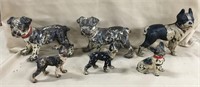 (6) Cast Iron Bulldogs, largest 5 1/2'L